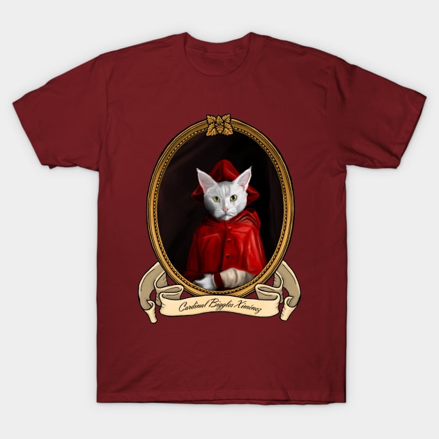 Renaissance Cat - Cardinal Biggles Ximénez (A White Cat) T-Shirt by JMSArt